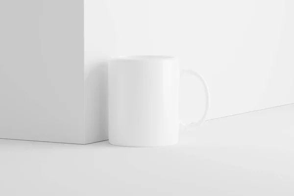 Kahve Için Seramik Kupa Çay Beyaz Boşluk Tasarım Sunumu Için — Stok fotoğraf