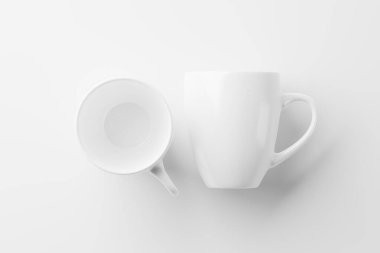 Kahve için Seramik Kupa Çay Beyaz Boşluk 3D Tasarım Sunumu için Model Hazırlama