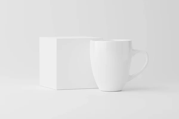 Керамический Кружка Чашка Чая Кофе Белый Чистый Рендеринг Макет Презентации — стоковое фото