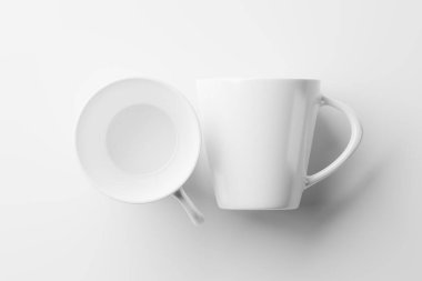 Kahve için Seramik Kupa Çay Beyaz Boşluk 3D Tasarım Sunumu için Model Hazırlama