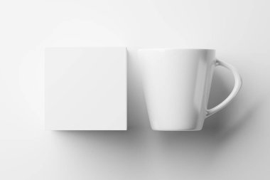 Kahve için Seramik Kupa Çay Beyaz Boşluk 3D Tasarım Sunumu için Model Hazırlama