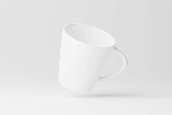 Kerámia Bögre Csésze Kávé Tea Fehér Üres Renderelés Mockup Design — Stock Fotó