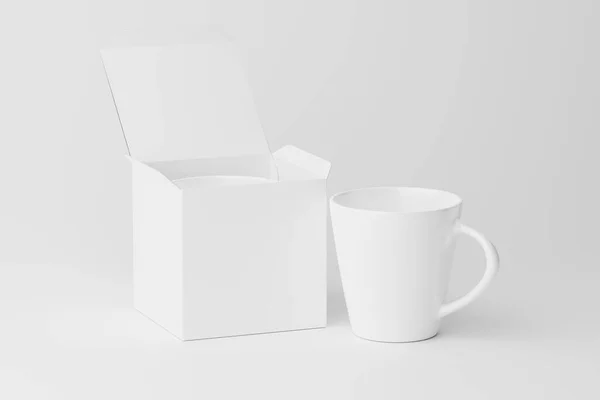 Κεραμικό Κύπελλο Κούπα Για Τσάι Καφέ Λευκό Κενό Απόδοση Mockup — Φωτογραφία Αρχείου