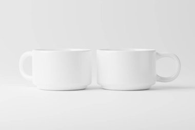 Kahve için Seramik Kupa Çay Beyaz Boşluk 3D Tasarım Sunumu için Model Hazırlama