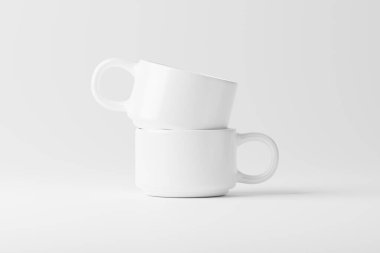 Kahve için Seramik Kupa Çay Beyaz Boşluk 3D Tasarım Sunumu için Model Hazırlama