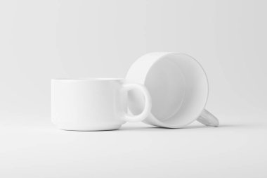 Kahve için Seramik Kupa Çay Beyaz Boşluk 3D Tasarım Sunumu için Model Hazırlama