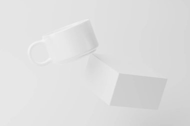 Kahve için Seramik Kupa Çay Beyaz Boşluk 3D Tasarım Sunumu için Model Hazırlama