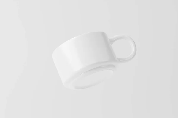 Tazza Tazza Ceramica Caffè Bianco Vuoto Rendering Mockup Presentazione Progettazione — Foto Stock