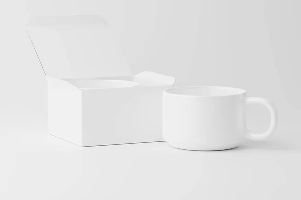 Tazza Tazza Ceramica Caffè Bianco Vuoto Rendering Mockup Presentazione Progettazione — Foto Stock