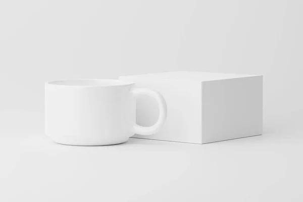 Keramikbecher Tasse Für Kaffee Tee Weiß Blank Rendering Mockup Für — Stockfoto