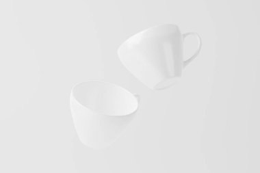 Kahve için Seramik Kupa Çay Beyaz Boşluk 3D Tasarım Sunumu için Model Hazırlama