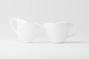 Kahve için Seramik Kupa Çay Beyaz Boşluk 3D Tasarım Sunumu için Model Hazırlama