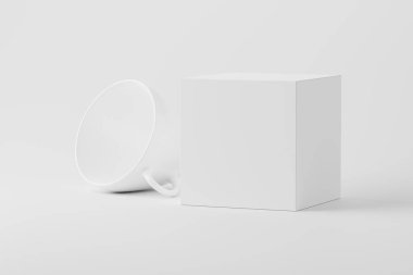 Kahve için Seramik Kupa Çay Beyaz Boşluk 3D Tasarım Sunumu için Model Hazırlama