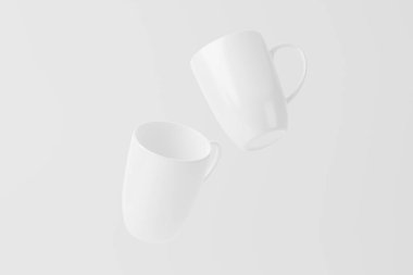 Kahve için Seramik Kupa Çay Beyaz Boşluk 3D Tasarım Sunumu için Model Hazırlama