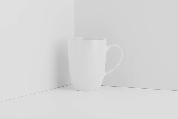 Tasse Tasse Céramique Pour Café Thé Blanc Blanc Rendu Maquereau — Photo