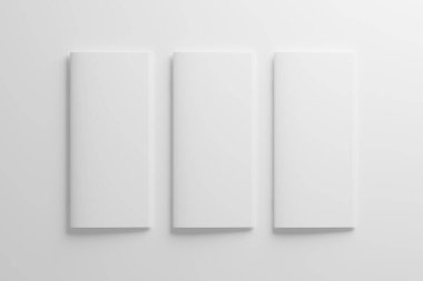 DL Eyer Dikişi İkili Broşür Beyaz Boş 3B Tasarım Hazırlama Sunumu