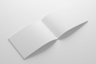 A4 Peyzaj Eyeri Dikiş Broşürü Beyaz Boş 3B Tasarım Yapılandırma Sunumu