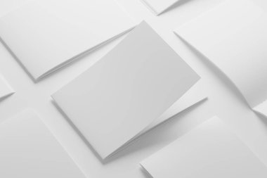 A4 Peyzaj Eyeri Dikiş Broşürü Beyaz Boş 3B Tasarım Yapılandırma Sunumu