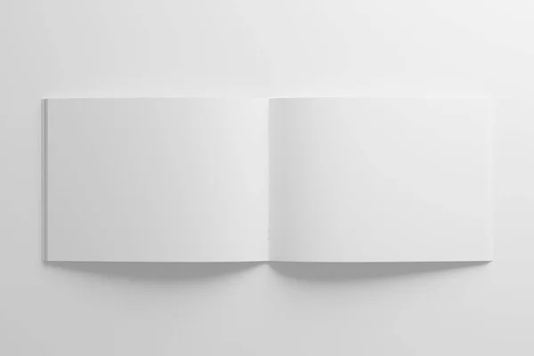 Landscape Sammelhefter Bifold Broschüre White Blank Rendering Mockup Für Designpräsentation — Stockfoto