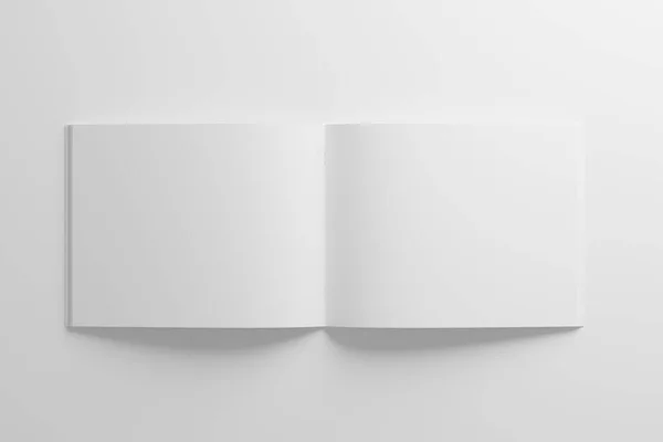 アメリカの手紙風景サドルステッチ二つ折りパンフレットカタログホワイトブランク3Dレンダリングデザインプレゼンテーションのためのモックアップ — ストック写真