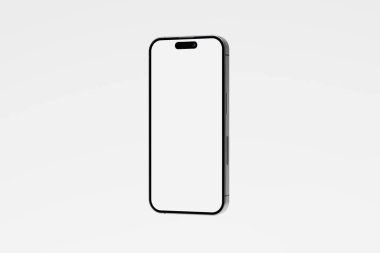 Iphone 15 and 15 Pro and 15 Pro Max White Blank 3D Rendering Mockup For Showcasing UI Design clipart