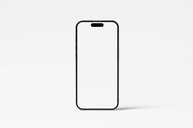Iphone 15 ve 15 Pro ve 15 Pro Max White Blank 3D Görüntü UI Tasarımı Yapılandırma Modeli