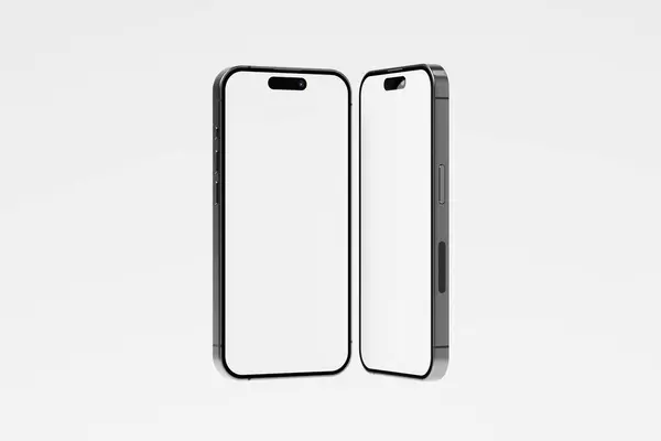 Iphone 15 ve 15 Pro ve 15 Pro Max White Blank 3D Görüntü UI Tasarımı Yapılandırma Modeli