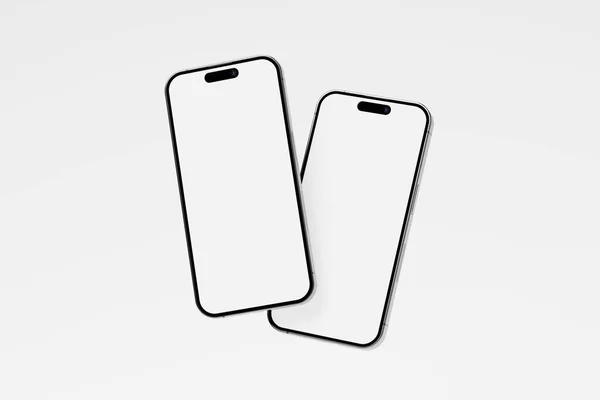 Iphone 15 ve 15 Pro ve 15 Pro Max White Blank 3D Görüntü UI Tasarımı Yapılandırma Modeli