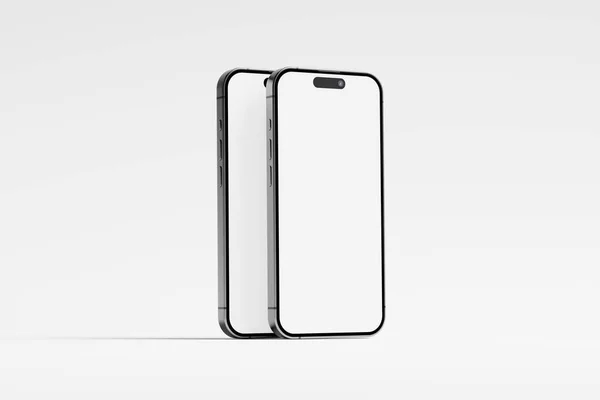 Iphone 15 ve 15 Pro ve 15 Pro Max White Blank 3D Görüntü UI Tasarımı Yapılandırma Modeli