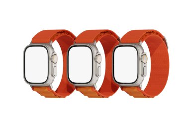 UI Tasarım Sunumu için Apple Watch Ultra White Blank 3B Hazırlama Modeli