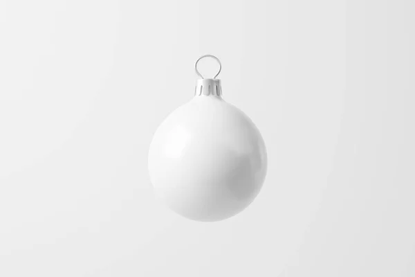 Bola Navidad Blanco Blanco Mate Representación Burla Para Presentación Diseño Fotos de stock