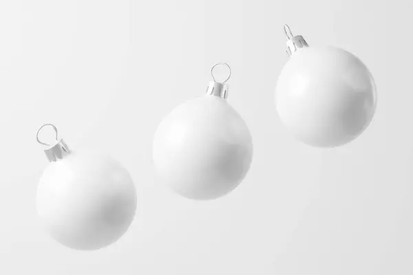 Christmas Ball White Blank Matte Rendering Mockup Für Design Präsentation lizenzfreie Stockfotos