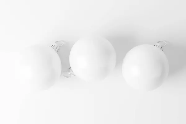 Bola Navidad Blanco Blanco Mate Representación Burla Para Presentación Diseño Imágenes de stock libres de derechos