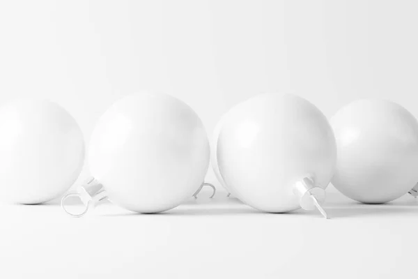 Bola Navidad Blanco Blanco Mate Representación Burla Para Presentación Diseño Imagen de archivo