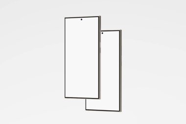 Tasarım Sunumu için Galaxy S24 Ultra Beyaz Boş 3B Hazırlama Aygıtı Yapılandırması