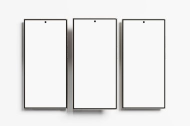 Tasarım Sunumu için Galaxy S24 Ultra Beyaz Boş 3B Hazırlama Aygıtı Yapılandırması