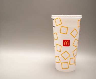 Bucharest, Romania - 01.28.2023: mcdonalds restaurant paper cup