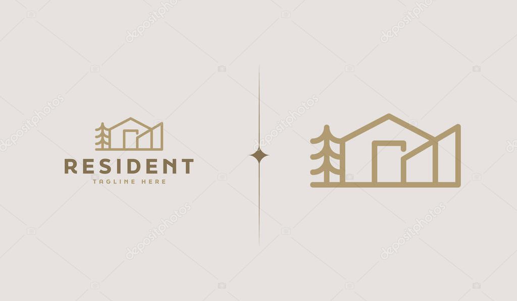 House Home Mortgage Roof Architecture Logo. Universal creative premium symbol. Vector sign icon logo template. Vector illustration
