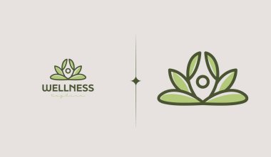 Yoga Leaf Logo Template. Universal creative premium symbol. Vector illustration. Creative Minimal design template. Symbol for Corporate Business Identity