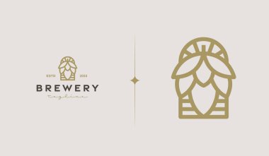 Brewery Monoline Logo Template. Universal creative premium symbol. Vector illustration. Creative Minimal design template. Symbol for Corporate Business Identity