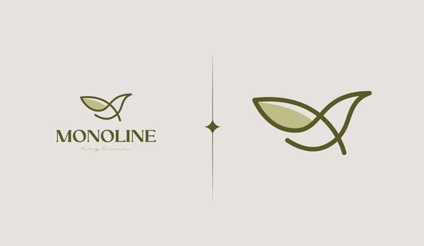 Шаблон Логотипа Bird Simple Line Универсальный Креативный Символ Премии Векторная — стоковый вектор