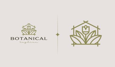 Botanical Garden Logo Template. Universal creative premium symbol. Vector illustration. Creative Minimal design template. Symbol for Corporate Business Identity
