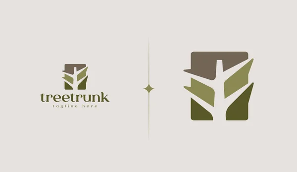 Шаблон Логотипа Tree Trunk Универсальный Креативный Символ Премии Векторная Иллюстрация — стоковый вектор