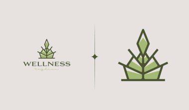 Yaprak Çiçeği Ağacı monolini. Evrensel yaratıcı prim sembolü. Vektör simgesi logo şablonu. Vektör illüstrasyonu