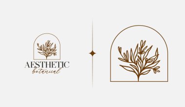 Abstract Leaf Flower Tree Logo Template. Universal creative premium symbol. Vector illustration. Creative Minimal design template. Symbol for Corporate Business Identity