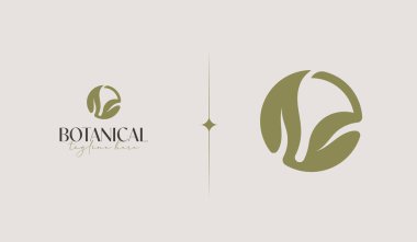 Leaf Flower Tree monoline Logo Template. Universal creative premium symbol. Vector illustration. Creative Minimal design template. Symbol for Corporate Business Identity