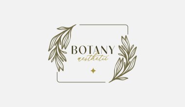 Yaprak Çiçeği Ağacı monolini. Evrensel yaratıcı prim sembolü. Vektör simgesi logo şablonu. Vektör illüstrasyonu