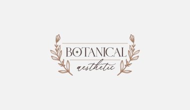 Yaprak Çiçeği Ağacı monolini. Evrensel yaratıcı prim sembolü. Vektör simgesi logo şablonu. Vektör illüstrasyonu