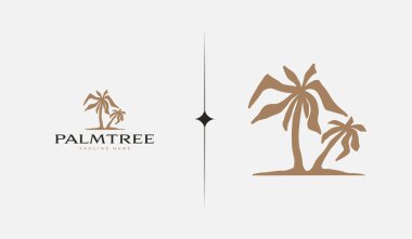 Palm Tree Summer Tropical. Universal creative premium symbol. Vector sign icon logo template. Vector illustration