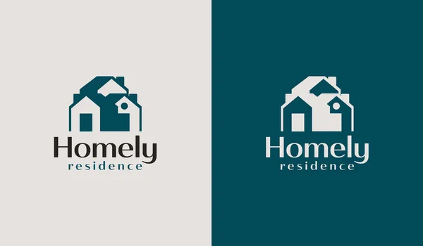 Κτίριο Residence Real Estate House Logo Παγκόσμιο Σύμβολο Δημιουργικής Πριμοδότησης — Διανυσματικό Αρχείο